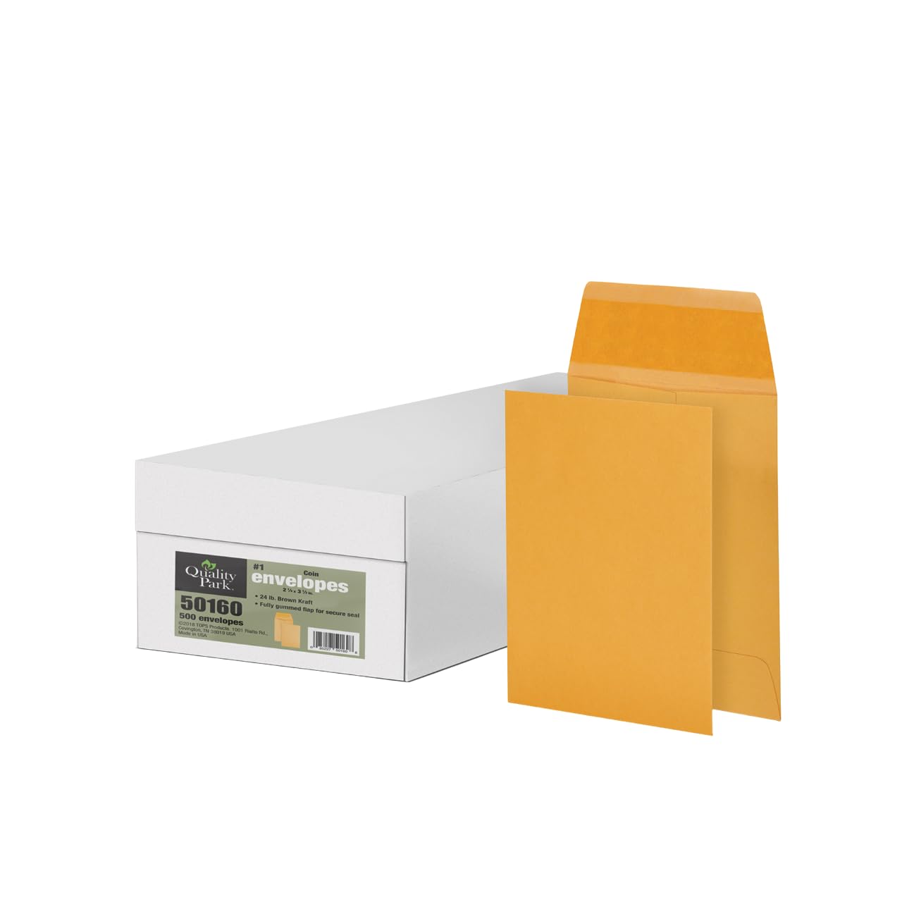 Quality Park Coin And Small Parts Envelope, Gummed Seal, For Home, Office, Garden, 24 Lb Brown Kraft, 2-1/4 X 3-1/2 Inches, 500