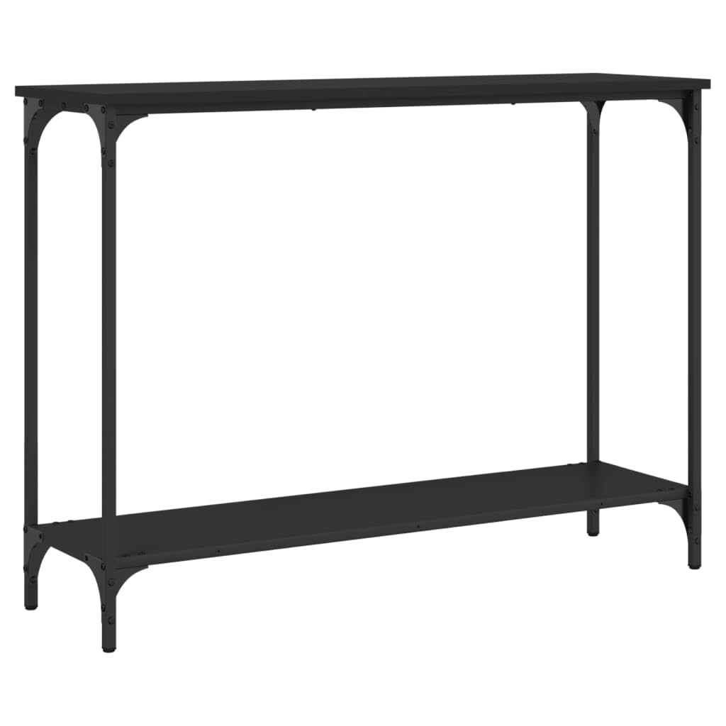 vidaXL Black Contemporary Console Table with Shelves - Thumbnail 4