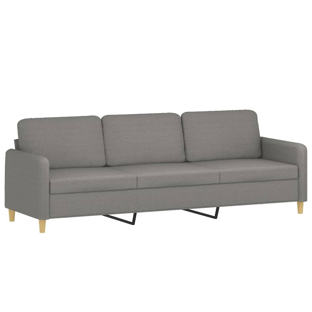 Vidaxl Modern 3-Seater Sofa In Dark Gray - Comfortable, Durable Polyester Fabric - Long-Lasting With Metal & Plywood Frame - Perfect For Living Room, Lounge, Or Den