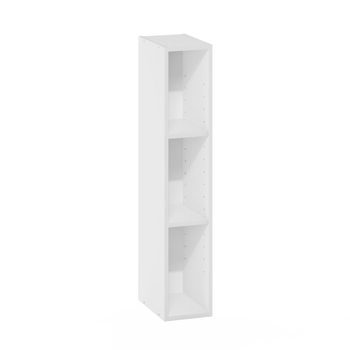 Furinno Fulda 3-Tier Space Saving Storage Shelf Bookcase, 6-Inch Width, White