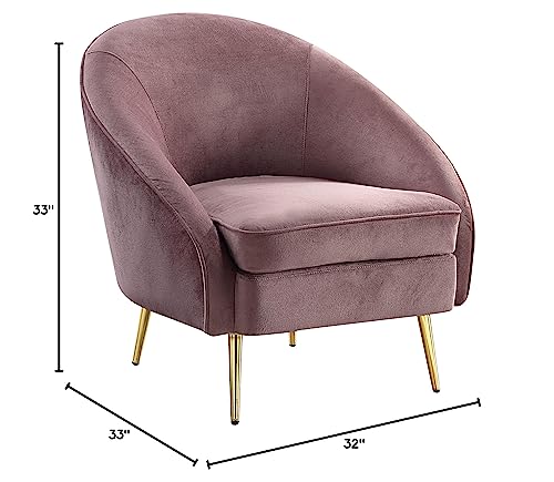 Acme Abey Velvet Upholstered Chair in Pink