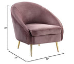 Acme Abey Velvet Upholstered Chair in Pink