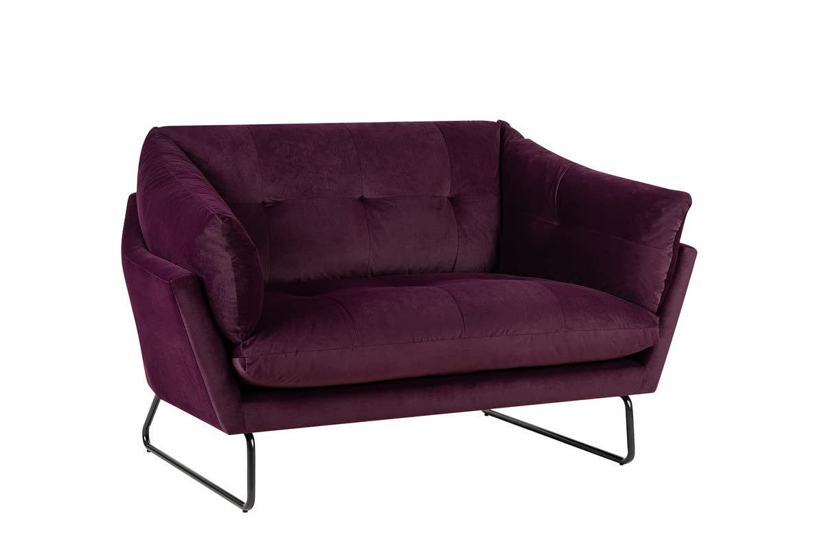 Lilola Home Karla Purple Velvet Contemporary Loveseat
