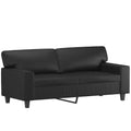 vidaXL Luxurious Modern 2-Seater Sofa in Black Faux Leather – Comfortable Padding, Stain-Resistant Upholstery, Sturdy Metal Frame, and Sleek Design