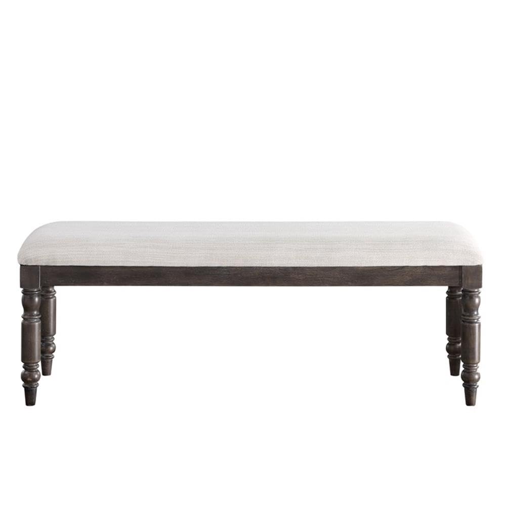 Steve Silver Hutchins Dining Transitional and Contemporary Bench, Comfortable Upholstery,Wooden Frame, 51&quot; L x 16&quot; W x 19&quot; H, Cream