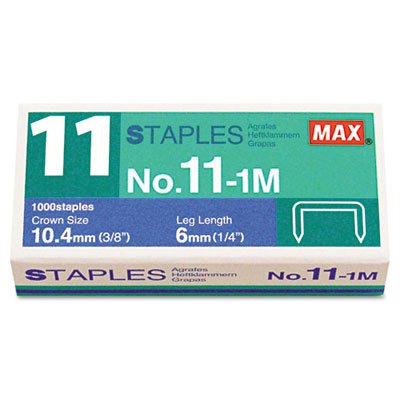 Replace Staples, No. 11-1M, 1/4' Long, 50/Strip, 1000/Bx, Sr, Sold As 1 Box