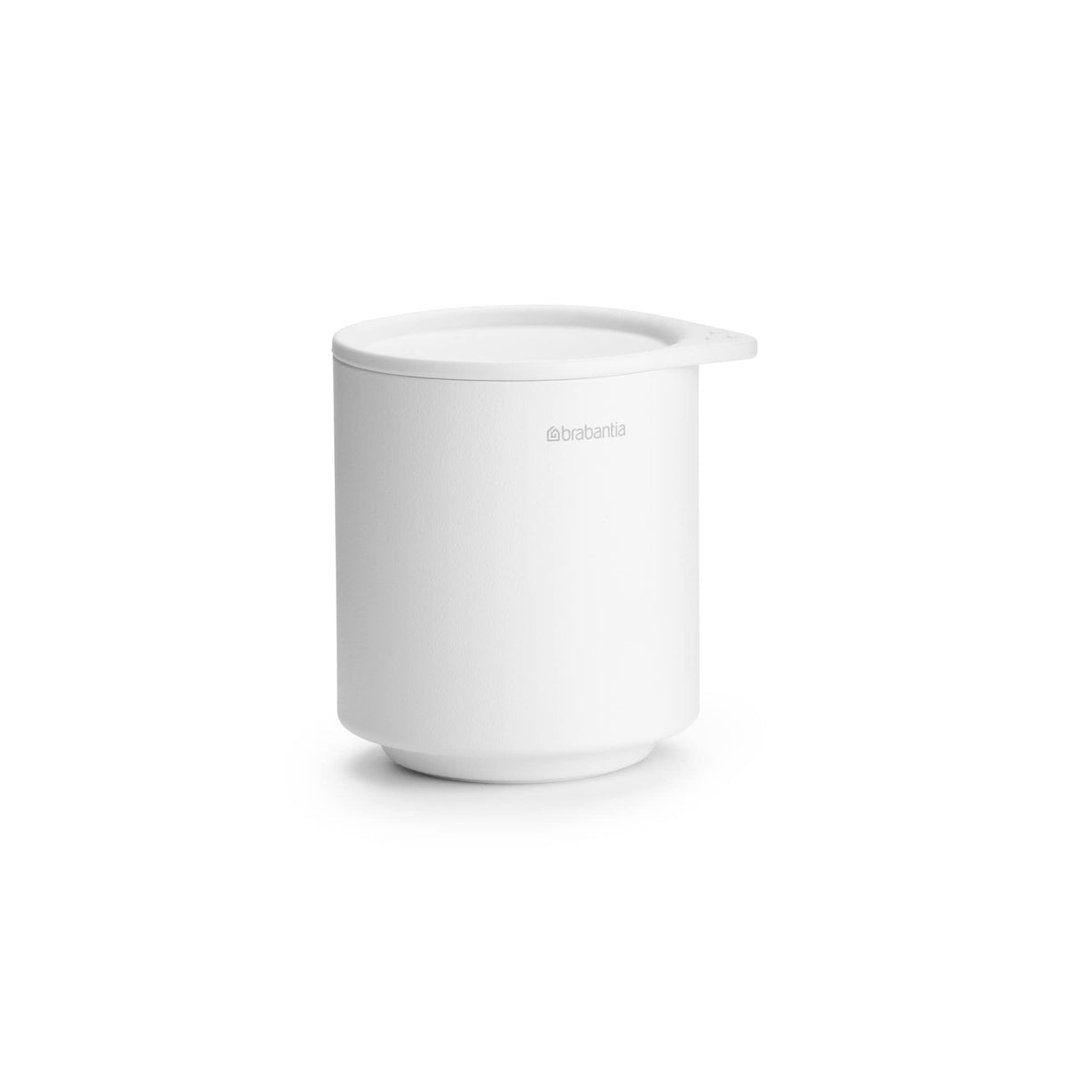 Brabantia MindSet Bathroom Storage Pot with Lid (Mineral Fresh White) Cue Tip, Cotton Pads, Jewellery Storage Organizer Holder f