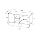 Monarch Specialties I 2840 Tv Stand, 48 Inch, Console, Media Entertainment Center, Storage Cabinet, Living Room, Bedroom, Laminate, Metal, Grey, White