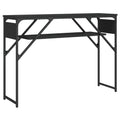 vidaXL Black Console Table with Shelf, Engineered Wood and Metal Frame, Industrial Style Entryway Hallway Living Room Furniture