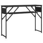 vidaXL Black Console Table with Shelf, Engineered Wood and Metal Frame, Industrial Style Entryway Hallway Living Room Furniture