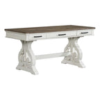 Intercon Drake Home Office 60" Wide Writing Desk, Rustic White & French Oak Furniture