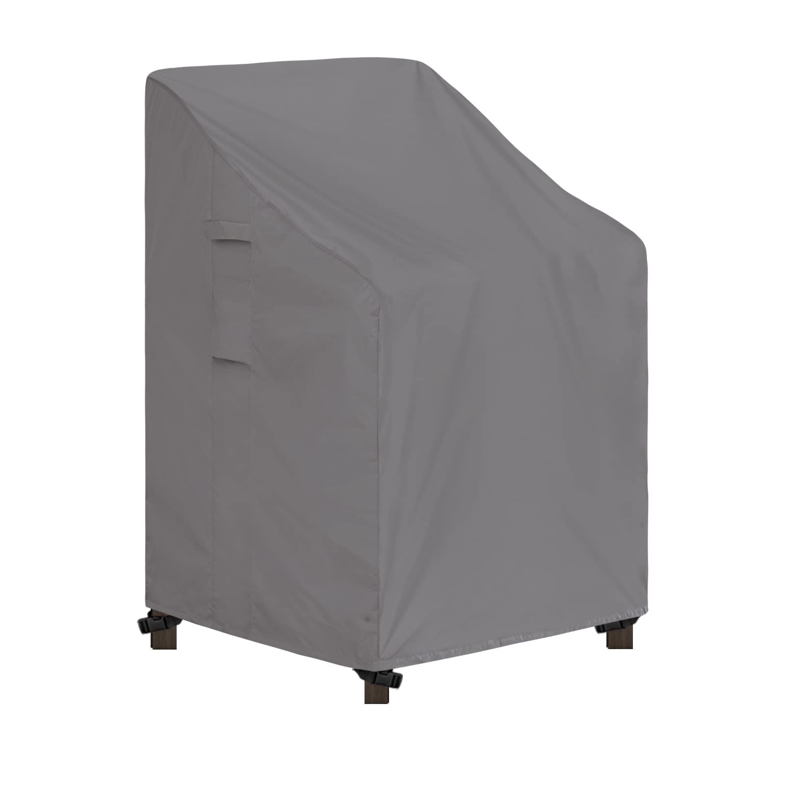 Easy-Going Stackable Patio Chair Cover Uv Resistant Outdoor Chair Cover Waterproof Lawn Patio Furniture Covers Fits For 4-6 Stackable Dining Chairs (1 Pack-28Wx36Dx47H Inch, Grey)