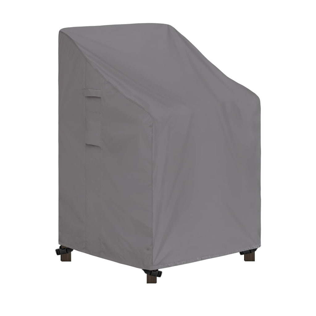 Easy-Going Stackable Patio Chair Cover Uv Resistant Outdoor Chair Cover Waterproof Lawn Patio Furniture Covers Fits For 4-6 Stackable Dining Chairs (1 Pack-28Wx36Dx47H Inch, Grey)