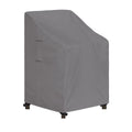 Easy-Going Stackable Patio Chair Cover Uv Resistant Outdoor Chair Cover Waterproof Lawn Patio Furniture Covers Fits For 4-6 Stackable Dining Chairs (1 Pack-28Wx36Dx47H Inch, Grey)