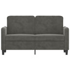 vidaXL 2-Seater Sofa in Dark Gray Velvet Finish, 100% Polyester Covering, Compact Size, Ideal for Reading, TV Watching or Relaxing, Foam Filling Material, Compliant with California Proposition 65
