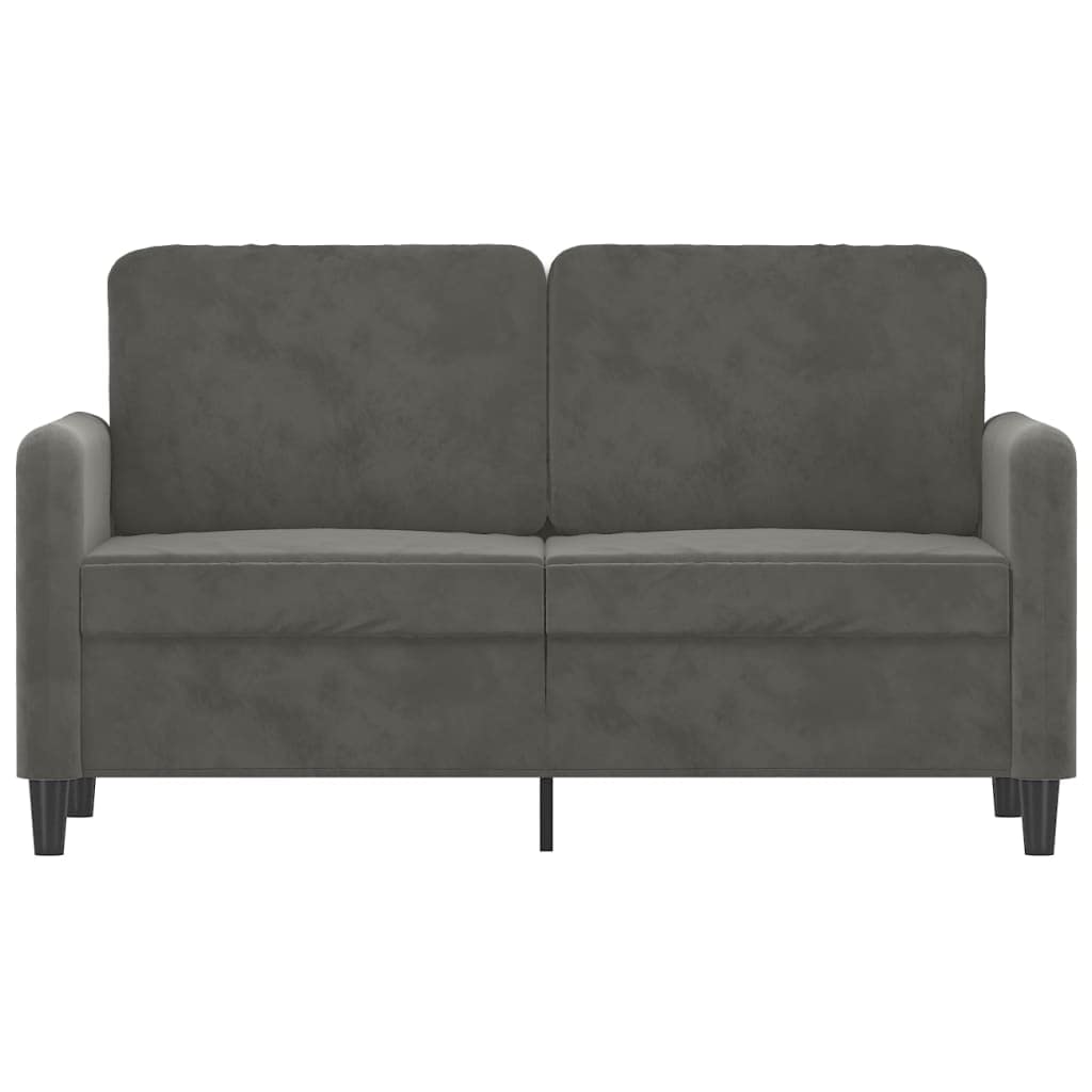 vidaXL 2-Seater Sofa in Dark Gray Velvet Finish, 100% Polyester Covering, Compact Size, Ideal for Reading, TV Watching or Relaxing, Foam Filling Material, Compliant with California Proposition 65