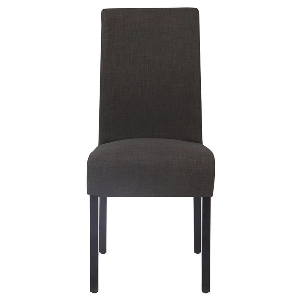 New Pacific Direct Valencia Fabric Chair,Black Legs,Charcoal Black,Set Of 2