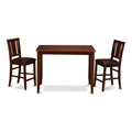 East West Furniture BUCK3-MAH-LC 3 Piece Counter Height Dining Set for Small Spaces Contains a Rectangle Kitchen Table and 2 Faux Leather Dining Room Chairs, 30x48 Inch, Mahogany