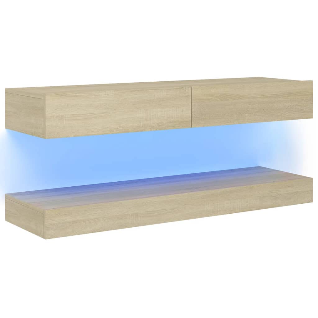 NusGear TV Cabinet with LED Lights Sonoma Oak 47.2&quot;x13.8&quot;