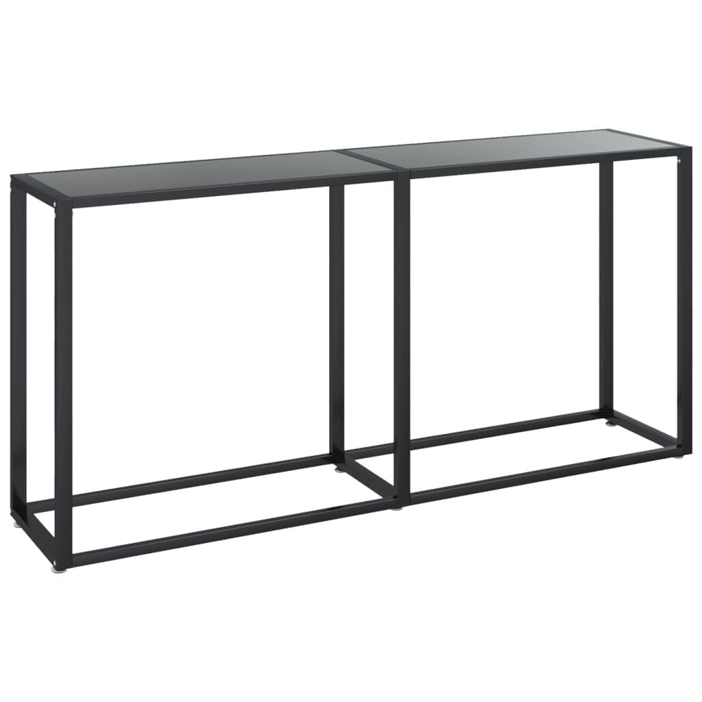 vidaXL Console Table - Black Durability with Tempered Glass and Powder-Coated Steel Structure - 63&quot;x13.8&quot;x29.7&quot; Dimensions – Decorative Table for Living Room, Lounge Area, and Office