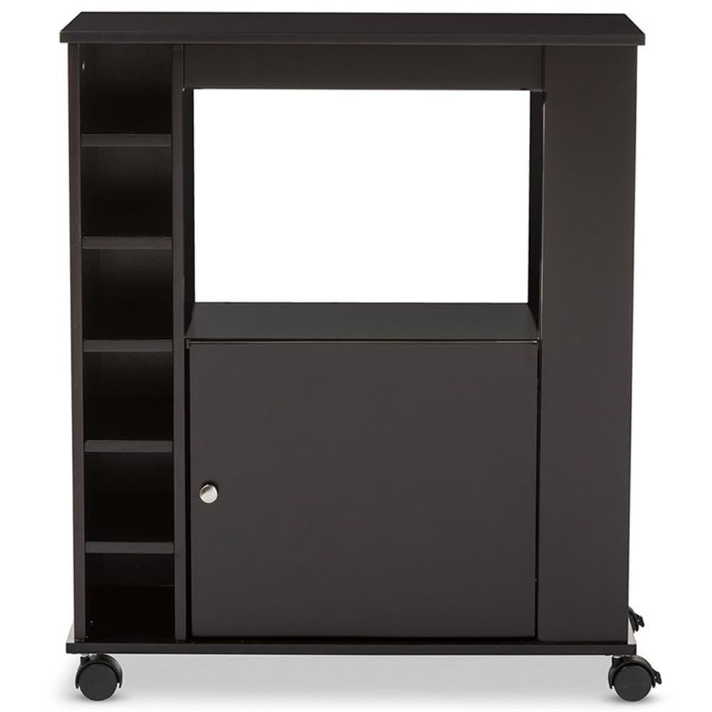 Baxton Studio Ontario Modern and Contemporary Wood Dry Bar and Wine Cabinet, Dark Brown
