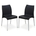 Nilkamal Plastic Chair For Cafe |Set Of 2 | 3 Year Warranty | For Home, Living Room, Outdoor | Iron Black Colour | Ns07Ss