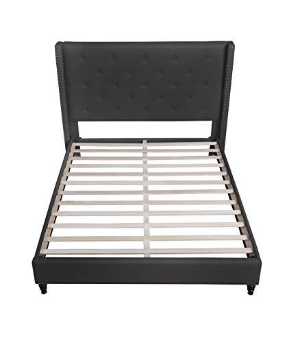 Best Master Furniture Vero Tufted Wingback Platform Bed, Cal King Black