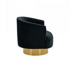 HomeRoots Modern Black and Gold Velvet Accent Chair