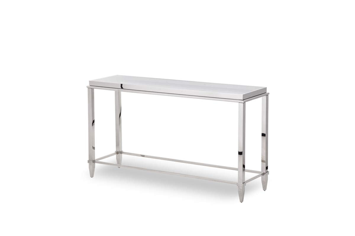 HomeRoots Furniture Modern Glass & Stainless Steel Console Table (283430)