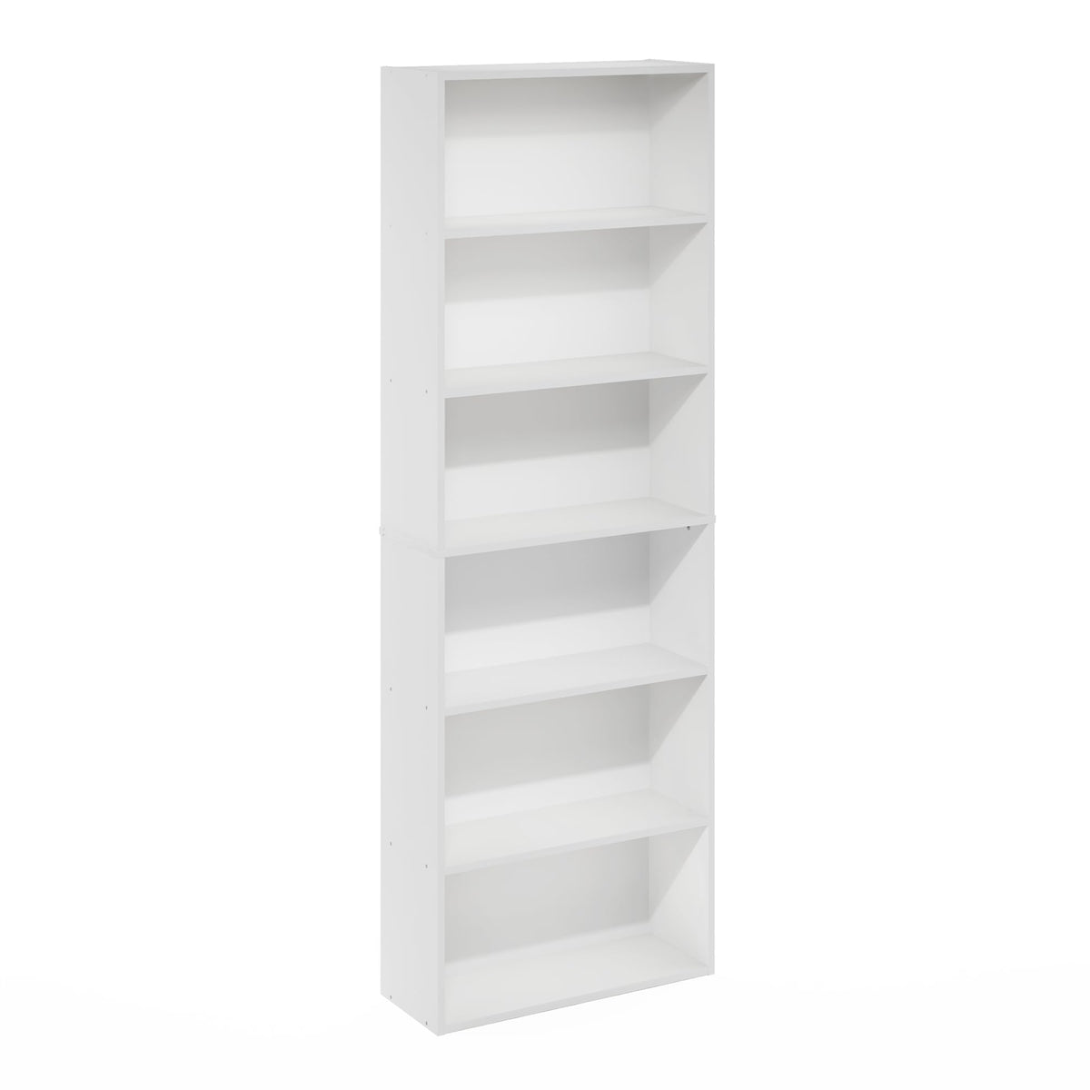 Furinno Jaya Simply Home Free Standing 6-Tier Open Storage Bookcase, White