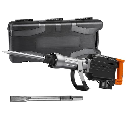 VEVOR Demolition Jack Hammer, 2200W Electric Jackhammer Heavy Duty, 1350 BPM Concrete Breaker 2pcs Chisels Bit Chipping with Cas