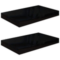 vidaXL Floating Wall Shelves 2 pcs High Gloss Black 15.7x9.1x1.5 MDF