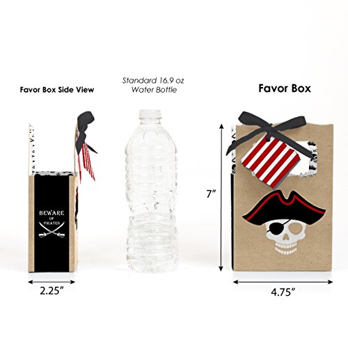 Big Dot Of Happiness Beware Of Pirates - Pirate Birthday Party Favor Boxes - Set Of 12