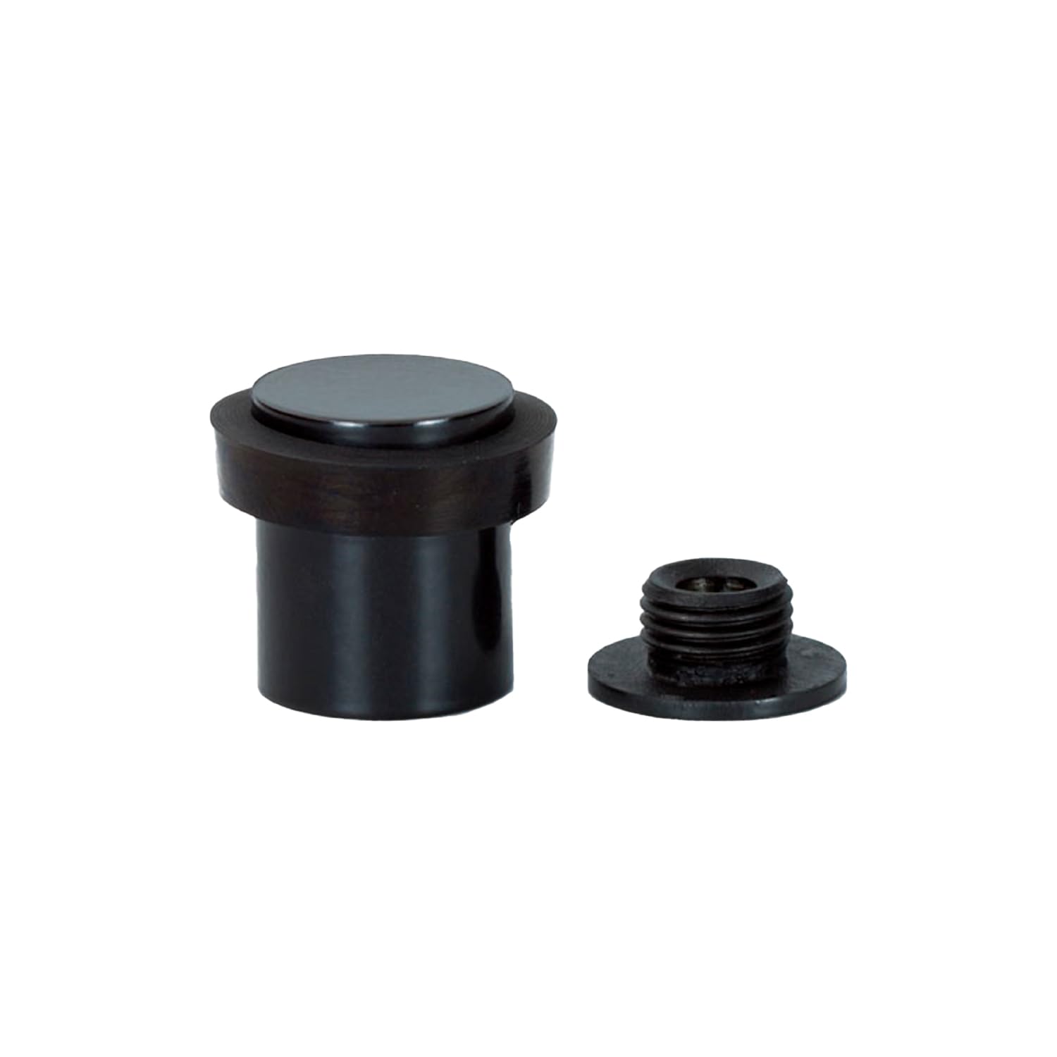 Evi Door Stops | Black Stainless Steel Door Stopper - Screw Fastening - Black Rubber Protector - 0.79 X 0.99 Inch Door Stop