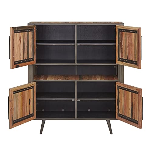 HomeRoots Modern Rustic Double Decker Accent Cabinet