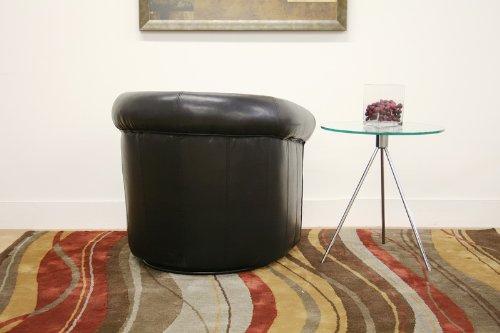 Baxton Studio Julian Black Faux Leather Club Chair with 360 Degree Swivel