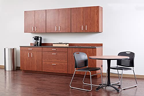 Safco Products 1704AN Modular Hospitality Breakroom Base Cabinet, Waste Management, 2 Door Compartment, Asian Night Base, Black Top