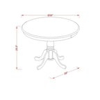 East West Furniture Amdu5-Bch-W 5 Piece Dining Room Table Set Includes A Round Kitchen Table With Pedestal And 4 Dining Chairs, 36X36 Inch, Black & Cherry