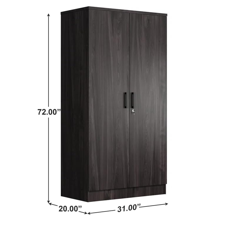 Woodpeckers Furniture And Mattress 2 Doors Wardrobe with Shelves (Tobacco)
