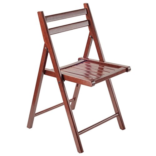 Ergode Elegant Robin 4-PC Folding Chair Set | Walnut Finish | Solid Wood | Compact & Comfortable