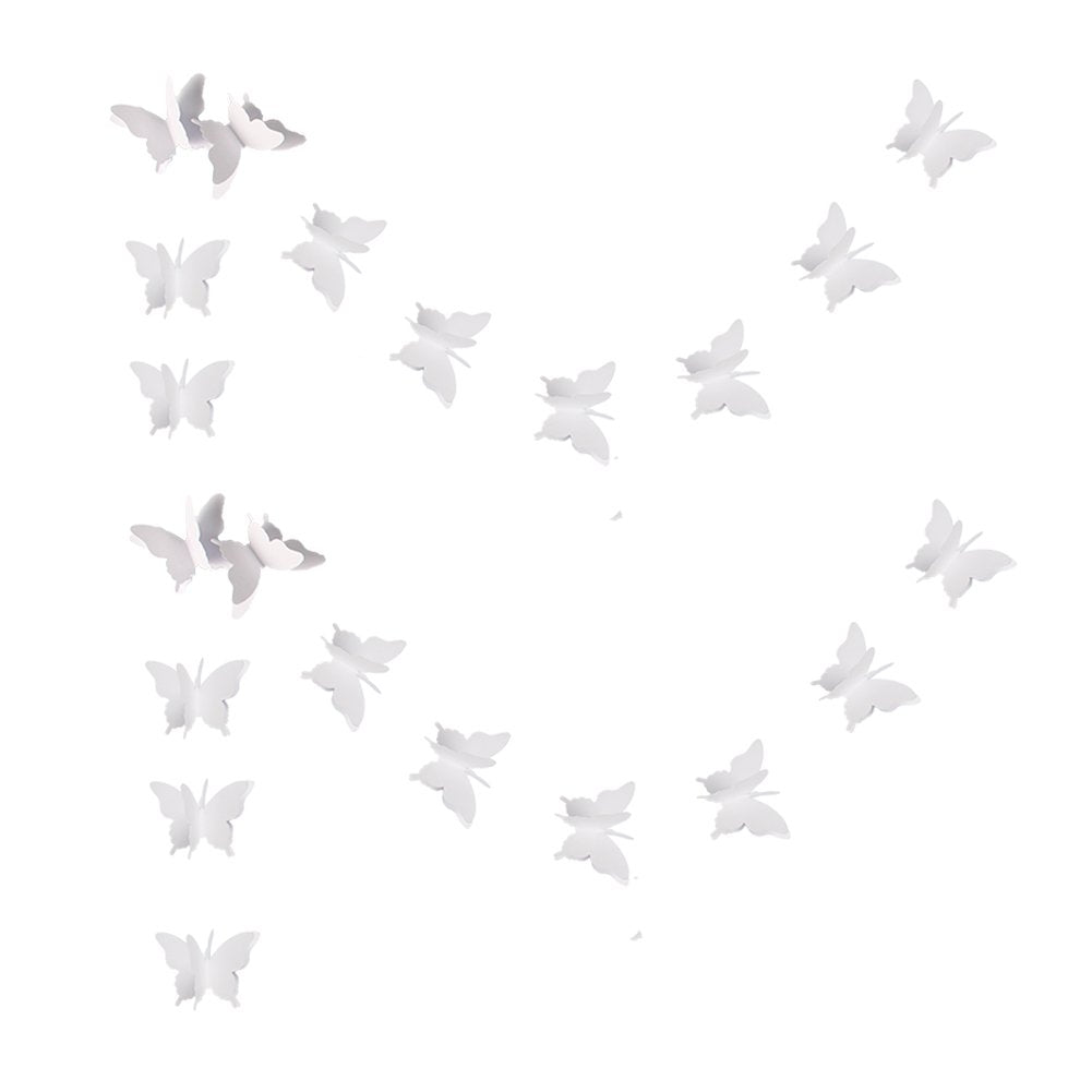 zilue Butterfly Banner Decorative Paper Garland for Wedding Baby Shower Birthday Theme Decor 110 Inches Long Pack of 2 Pieces Wh