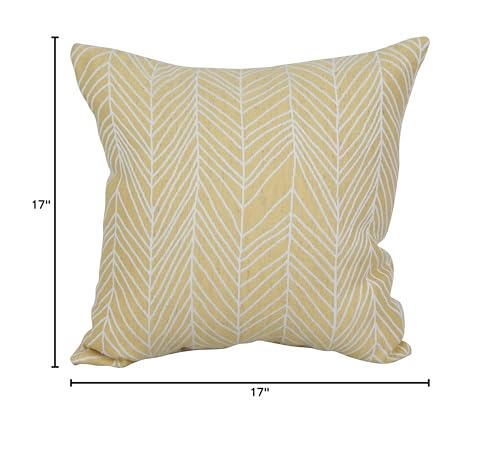 Blazing Needles Square Polyester Jacquard Throw Pillow, 17&quot;, Demeter Lemona