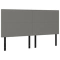Vidaxl Set Of 4 Classic Fabric Headboards, 35.4"X2"X30.7"/34.6", Solid Larch Wood And Engineered Wood, Dark Gray