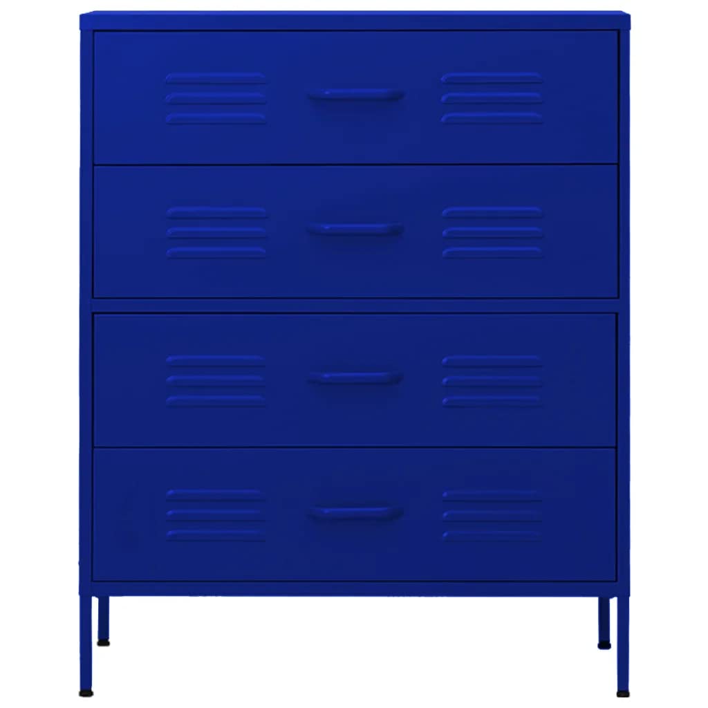 vidaXL Chest of Drawers Navy Blue 31.5&quot;x13.8&quot;x40&quot; Steel