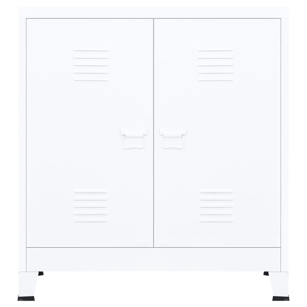 vidaXL Industrial Filing Cabinet White 35.4&quot;x15.7&quot;x39.4&quot; Steel