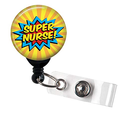 Superhero Nurse - Retractable Badge Reel With Swivel Clip And Extra-Long 34 Inch Cord - Badge Holder/Nurse Badge/Rn/Lpn/Cute Bad