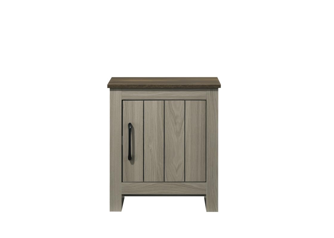 LILOLA LIVING Nyla 16&quot; W Gray Oak End Table, Side Table, Nightstand with Cabinet Door