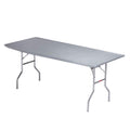 Kwik-Covers 6' Rectangle Plastic Table Covers 30' X 72', Bundle Of 5 (Metallic Silver)