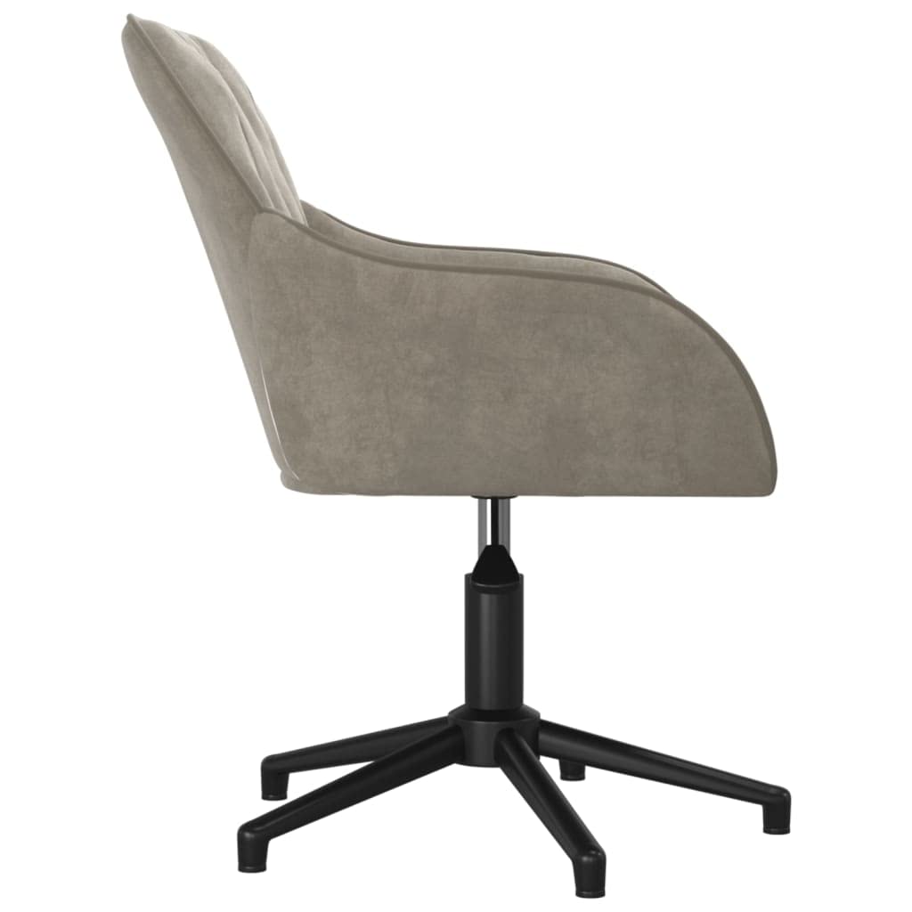 Revera Swivel Office Chair in Light Grey Velvet