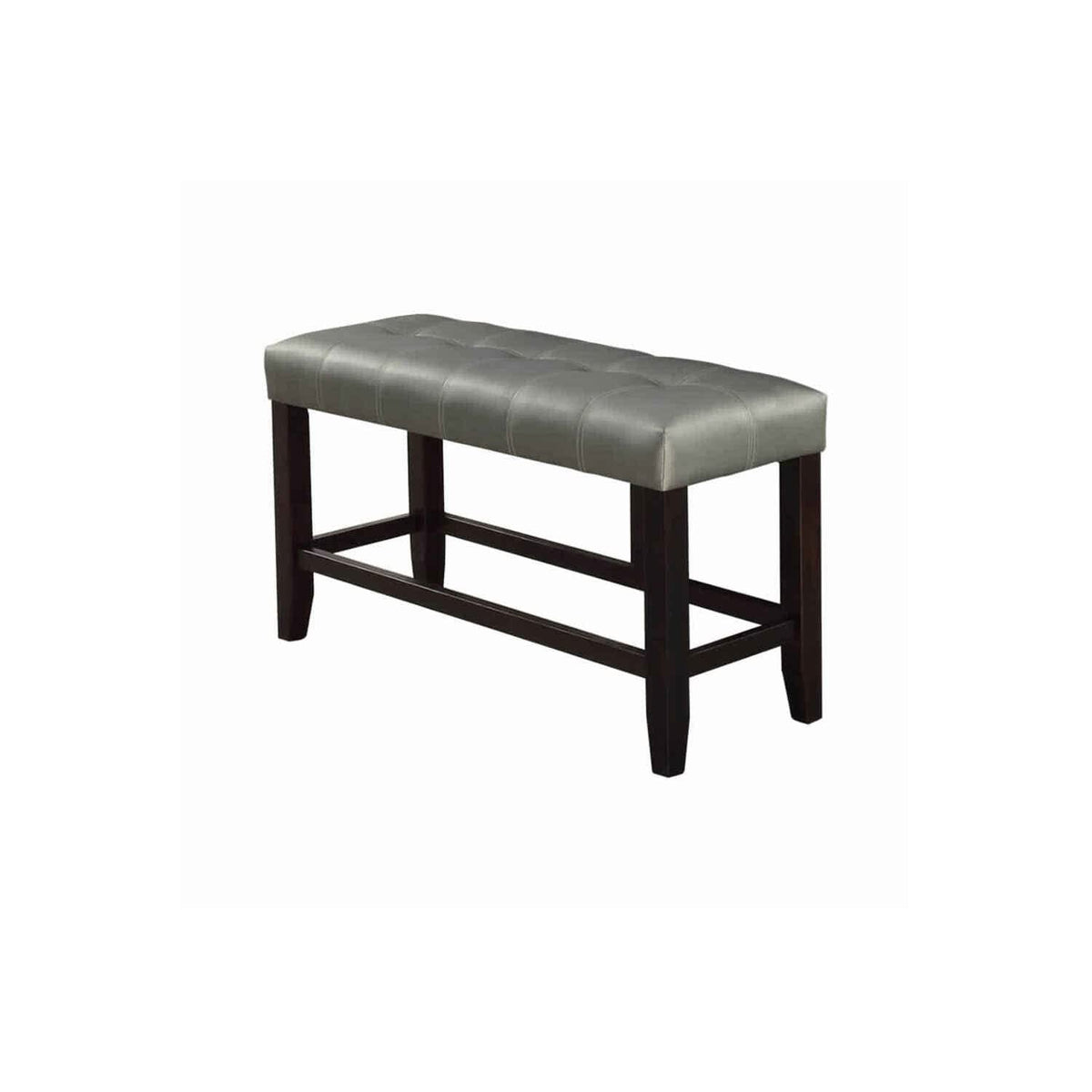 Benzara Bm171258 26 X 16 X 48 In. Tufted High Bench With Tapered Legs - Silver & Brown